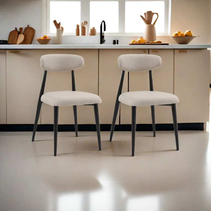 Ibe 18.9'' H Fabric Upholstered Metal Side Chair, White