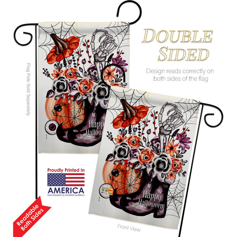 Double Sided 18.5'' H x 13'' W Polyester Halloween Garden Flag