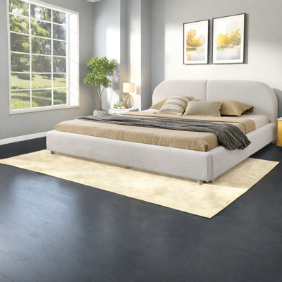 Spacious King Beds, Mdf Frame With Modern Headboard For Cozy Home