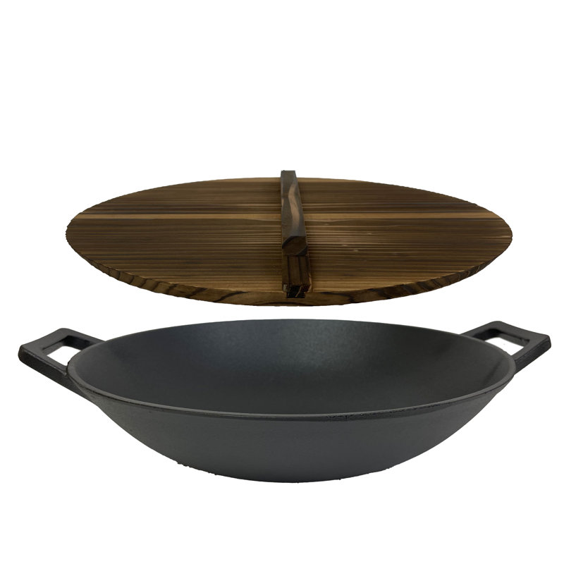 Wok en fonte 14 po avec couvercle Cuisiland