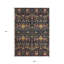 Tapis intérieur lavable floral noir et rouge 9 'X 12'