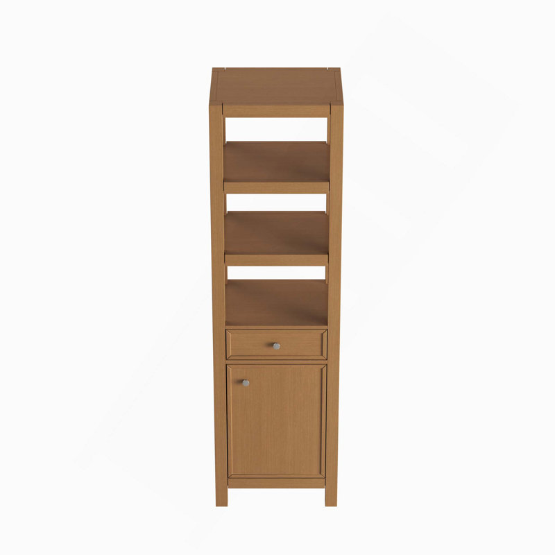 Bathroom Vanity Storage Cabinet With Soft-Close Doors, Drawers And Open Shelves For Ample Organization