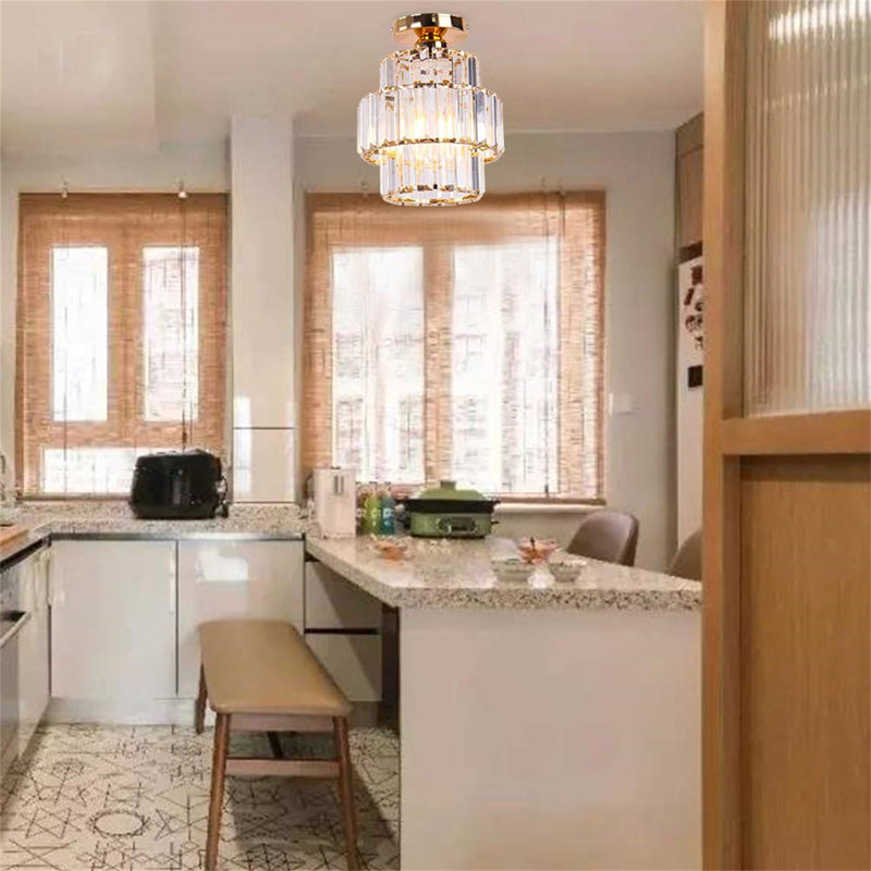 20Cm Semi Flush Mount, Gold