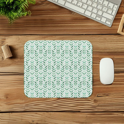 Abstract Mint Pattern XVII Patterns Modern Gaming Cute Office Laptop Desk Pad Gift Mat Square Rectangle Non-Slip Mousepad