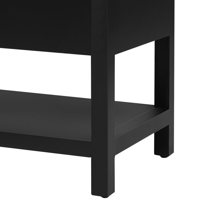 Functional Entryway Console Table With Ample Storage, Black