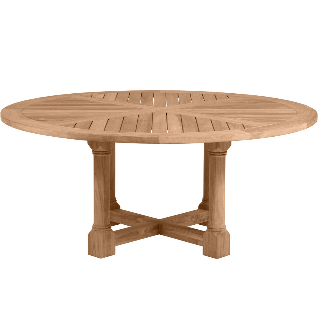 Lakeshore Teak Round Outdoor Pedestal Table 72 in. W x 30.75 in. H Summer Classics 