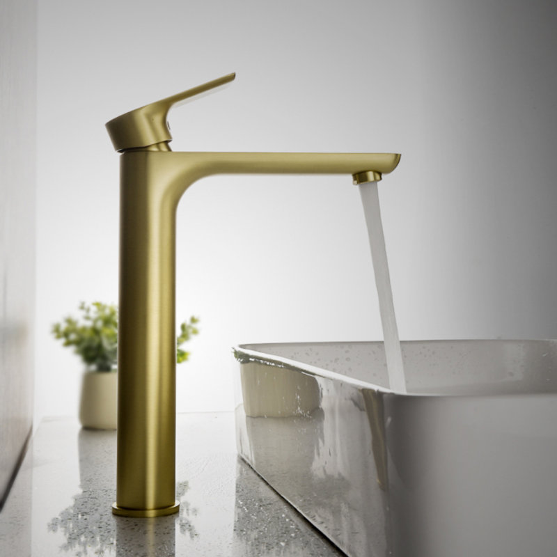 Single-Hole Bathroom Faucet, Brushed Gold