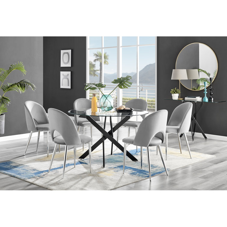 Table With Round Glass Dining Table Set For Walmart Arya Dining