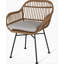 Chaises d'extérieur en rotin tissé avec coussins (ensemble de 2) Christopher Knight Home Rodney, brun clair et beige