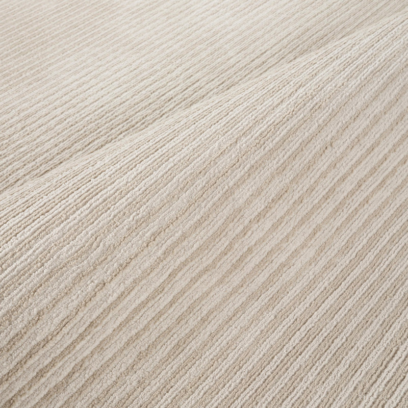Abani Rugs Plush Deco PDE150A Machine Washable Textured Stripes Beige Area Rug, Rectangle 7'6" x 10'2"
