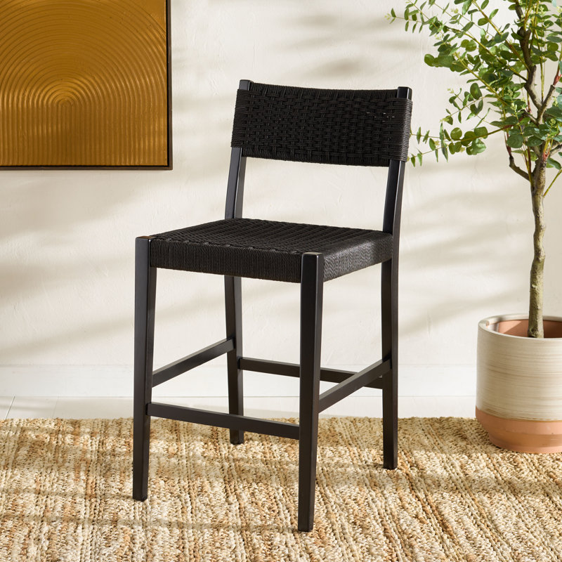 Tabouret de comptoir tissé Dutton, Noir