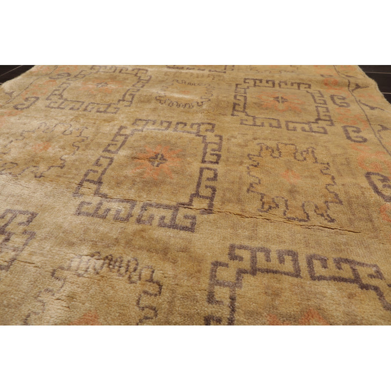 Tapis oriental en laine noué à la main Kalaty de 3 po 1 po x 5 po x 2 po Bungalow Rose