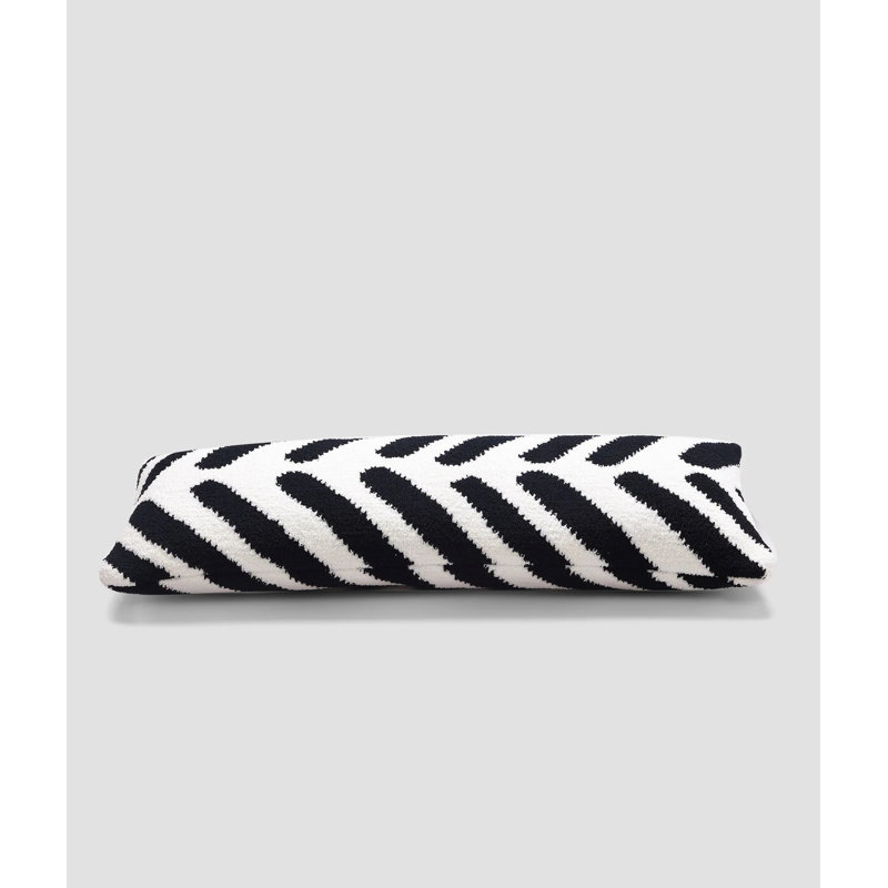 Tulum Lumbar Pillow Cover & Insert, Black/Off White Geometric