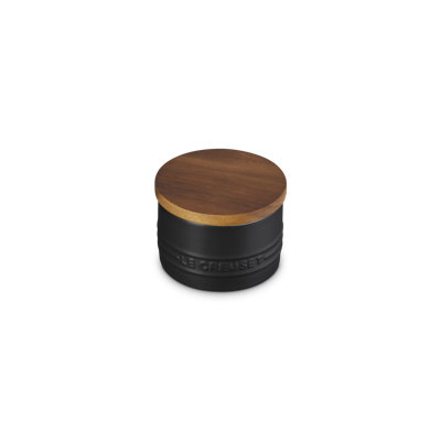 Le Creuset Stoneware Signature Salt Cellar With Wood Lid, 7 Oz., Cerise