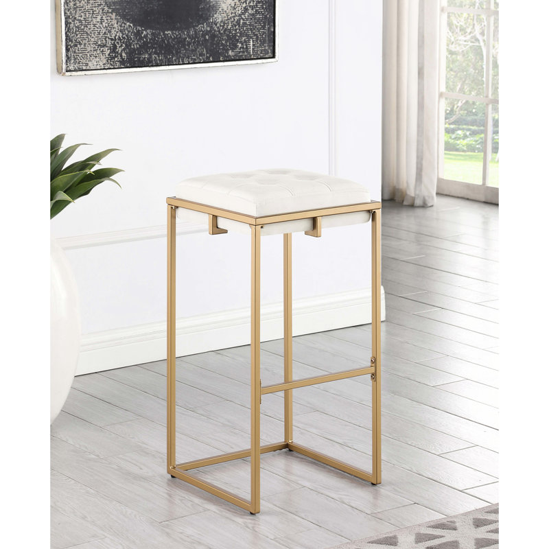 De 2 tabourets de bar carrés à coussin beige, doux et élégant pour les salles à manger classiques, tabourets de 16 pouces de large avec revêtement, esthétique moderne et équilibrée idéale, dimensions 30 x 16