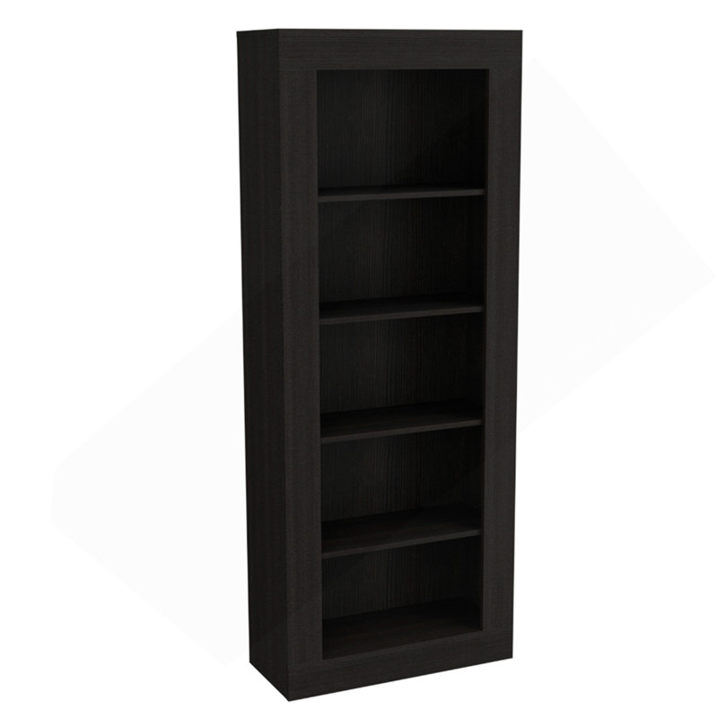Bibliothèque, conception verticale, cinq tablettes - noir