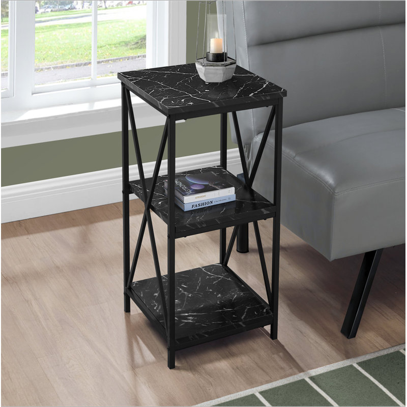 Table d'appoint, table d'appoint, table de bout, table de chevet, lampe, salon, chambre à coucher, Noir