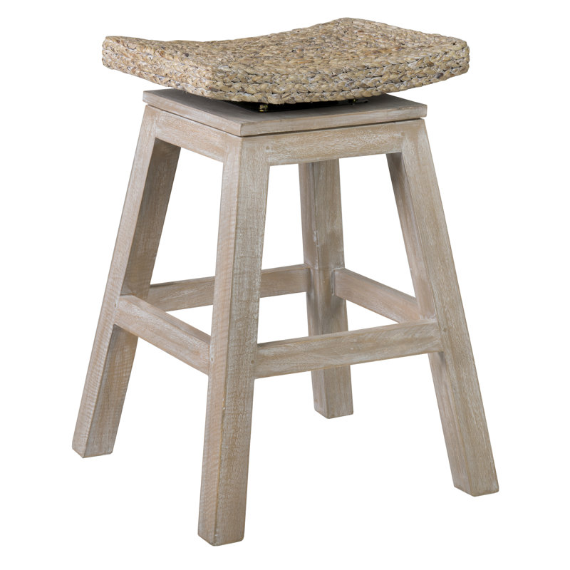 Tabouret de bar et de comptoir pivotant Geneieve, Tabouret de comptoir (assise de 24 po de hauteur), Blanc