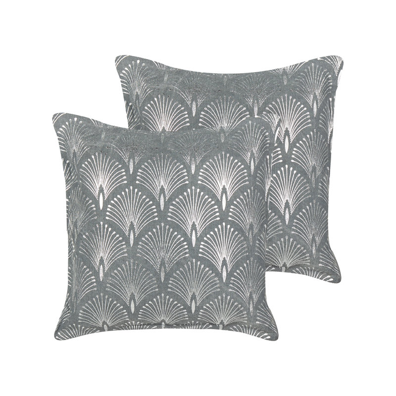 Avgoustinos Geometric Square Cushion, Grey