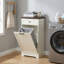 Pet Proof Tilt Out Trash Cabinet, Wood Garbage Bin Holder with Drawer for Kitchen and Living Room