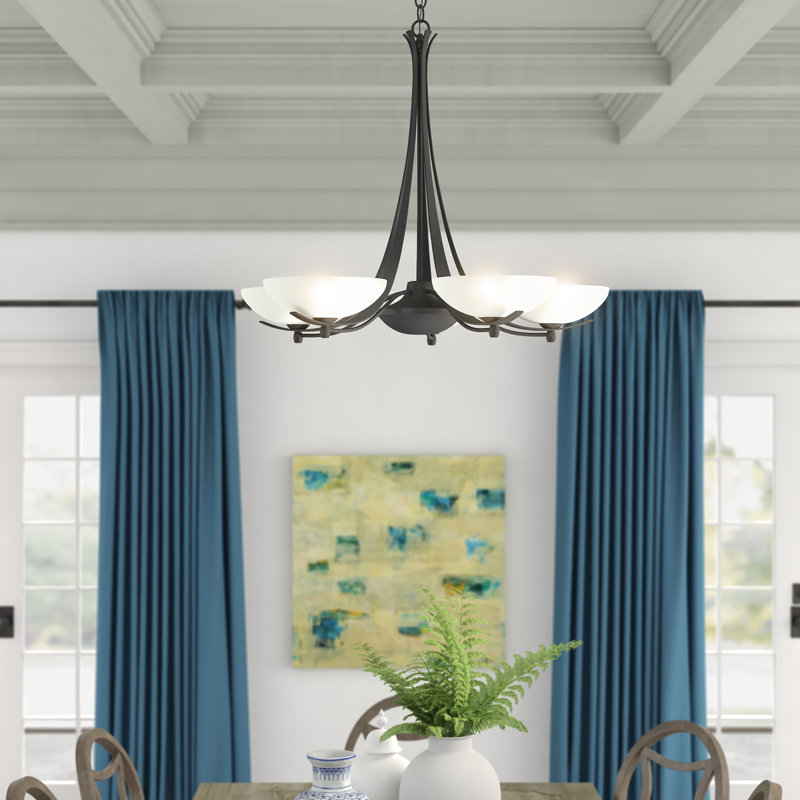Aegis 5 - Light Shaded Classic/Traditional Chandelier, Soft Gold