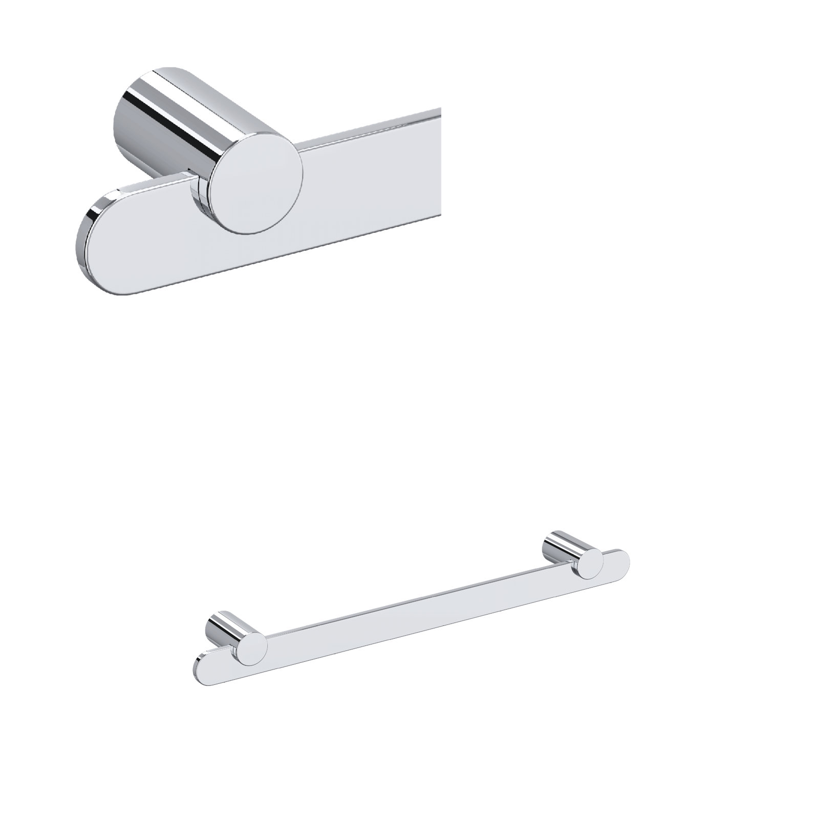 Eclissi Towel Bar, 1.62" H x 17.72" L x 2.16" D, Polished Chrome