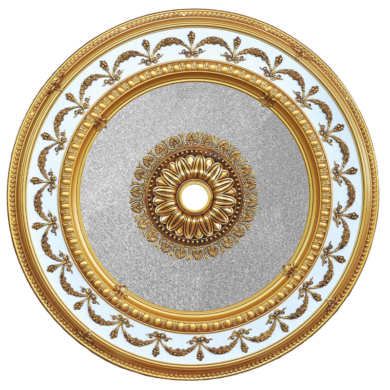 Rond médaillon de plafond rond argenté, Or antique / argent antique