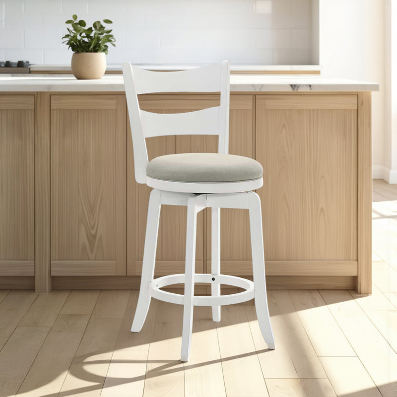 Tabouret de bar Baum, Gris, Blanc, Tabouret de bar (siège d'une hauteur de 30,13 po)