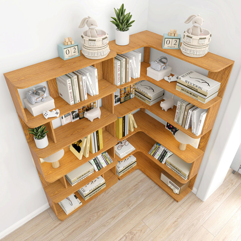Bibliothèques en MDF peu encombrantes, chêne foncé, réglables pour un usage domestique, Dark Oak