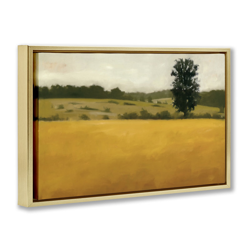 Cadre flottant paysage d'automne, design par Megan Lightell, H 21 po x l 31 po, Cadre flottant métallique doré