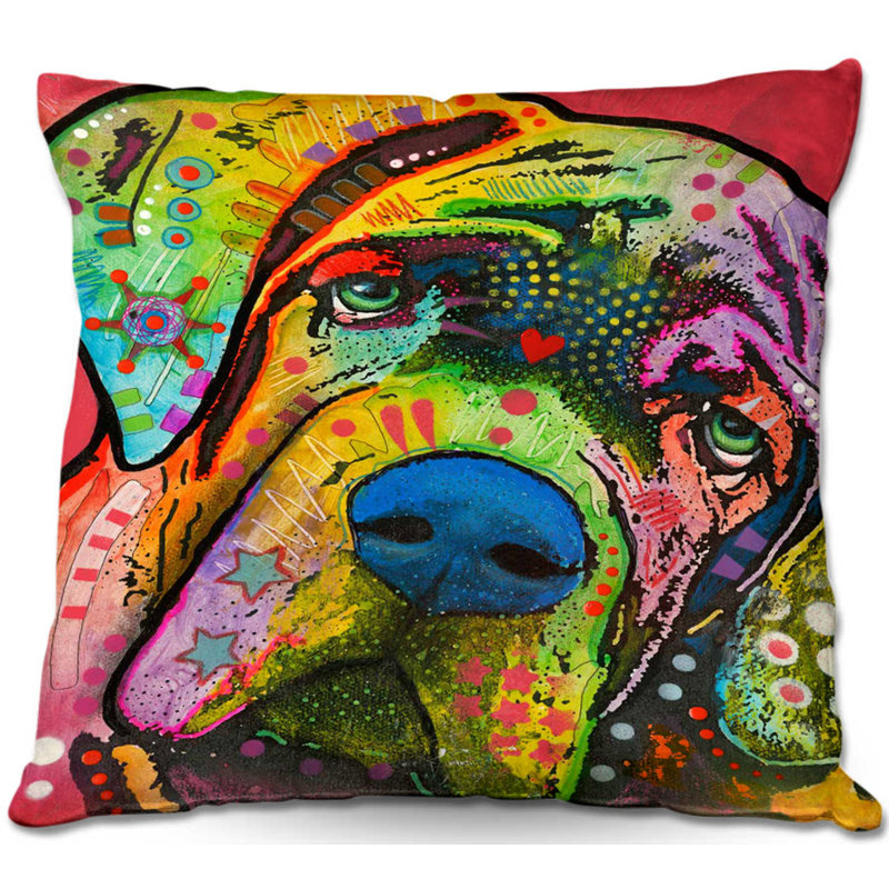 Reversible Throw Pillow, 18" H x 18" W x 5" D
