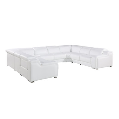 Stanwin 8 - Piece Top Grain Italian Leather Power Reclining Corner Sectional