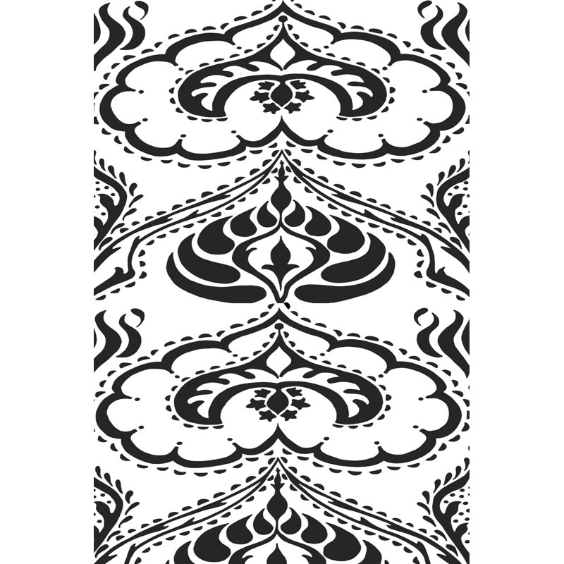 Panneaux arabesques noir et blanc II, H 30 po x l 20 po