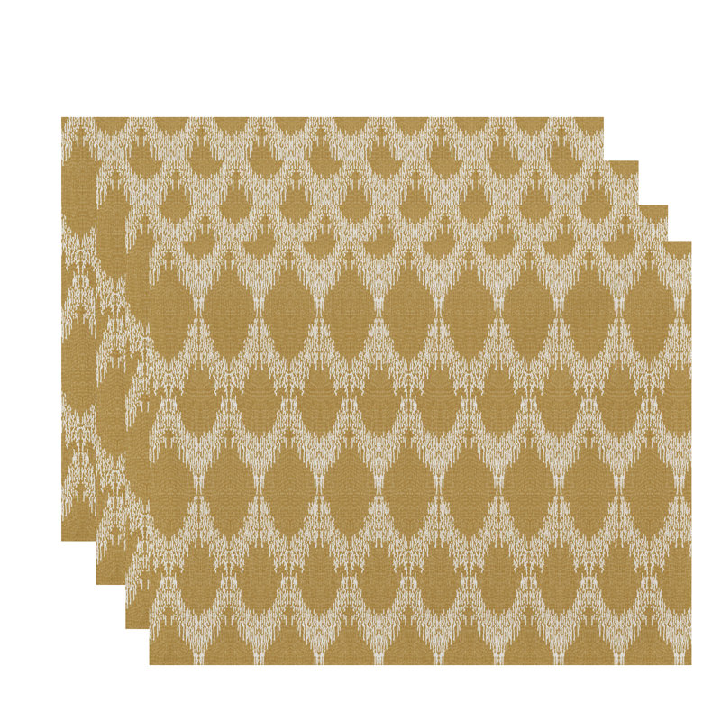 Lassiter Polyester Geometric Rectangle Placemat, Gold