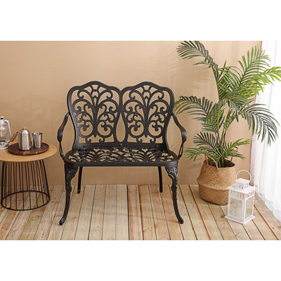 Banc de jardin pour patio avec rose floral, banc de chambre
