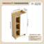 Armoire de rangement étroite avec porte simple et tablettes ouvertes à 3 niveaux