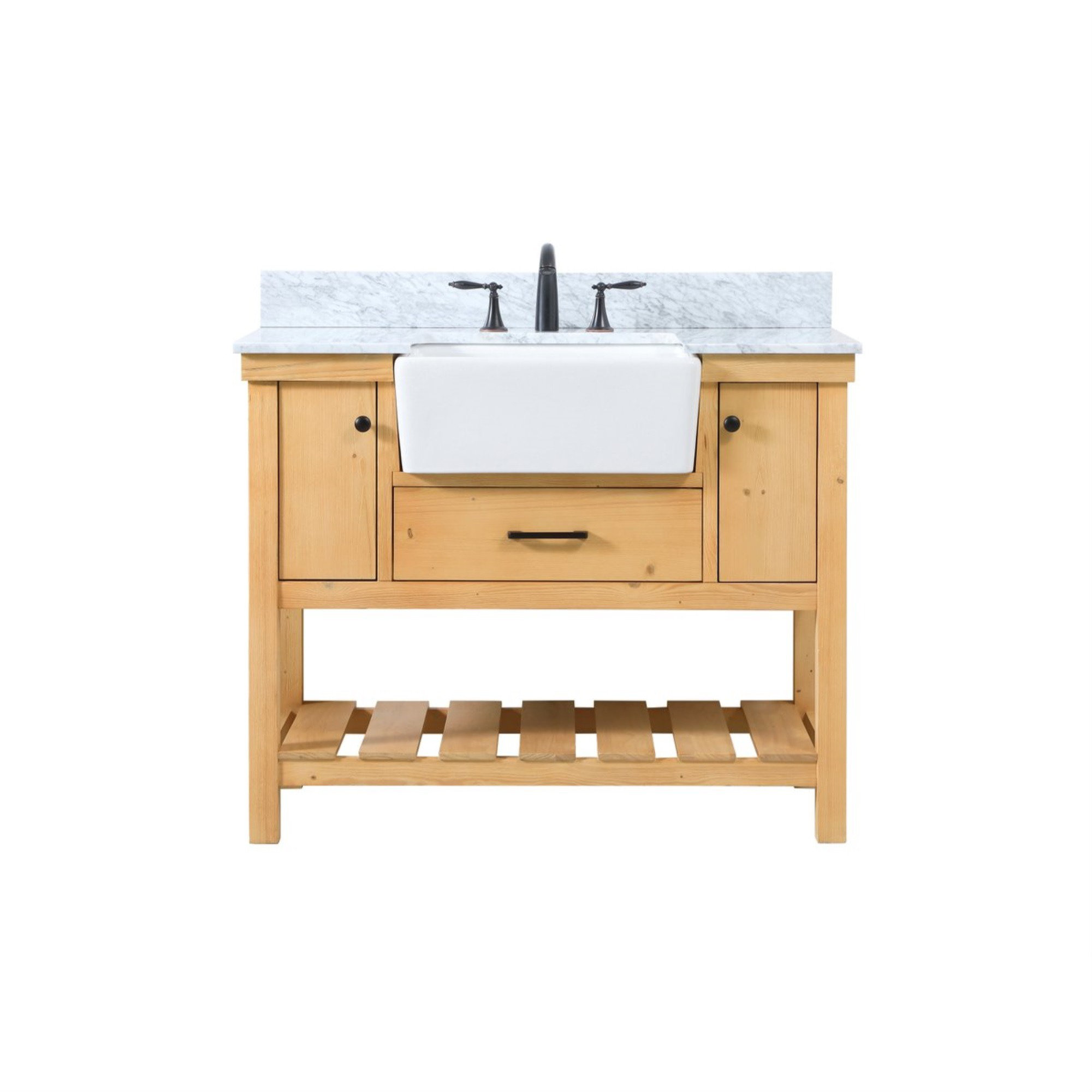 Pelaghia 42'' Single Bathroom Vanity, Natural Wood