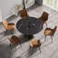 Table de salle à manger moderne 53,15 po en pierre artificielle ronde en acier au carbone pouvant accueillir 6 personnes-1757422661