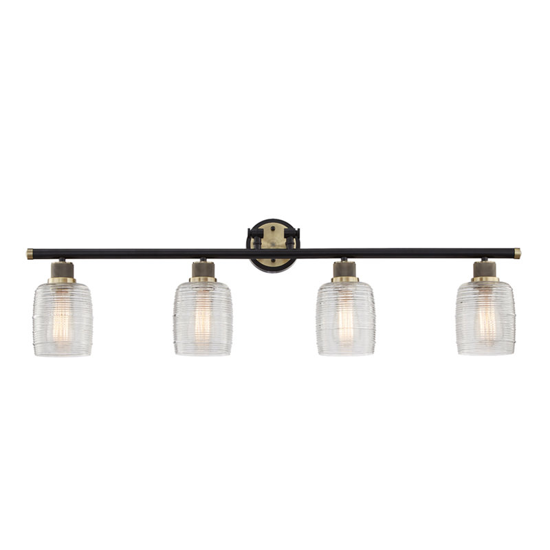 Bartow 4 - Light Vanity Light, Antique Brass, Clear