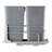 Pull-Out Trash Can, 35 QT x2 Double Under Mount Kitchen Waste Container, Heavy-Duty Garbage Recycling Bin with Door Kit and Soft Close Slide, Sink, Under Counter (Grey), Designed for Kitchen Cabinet-117497780
