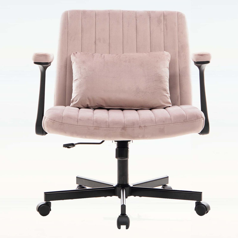 Chaise de bureau ergonomique à roulettes, Rose
