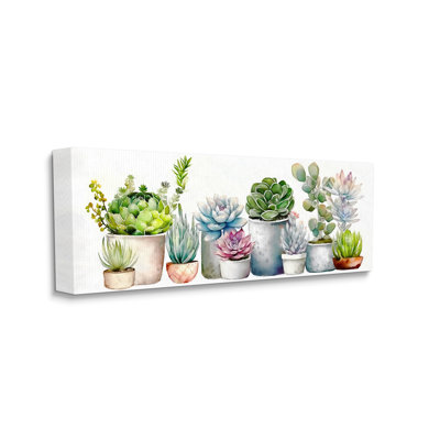 Au-771-Canvas " Varied Succulent Garden Soft Hues " by Ziwei Li