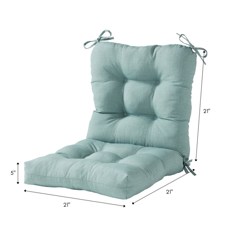 Coussin de chaise d'extérieur Lester, 2, H 21 po x l 21 po x P 21 po, Verre de mer
