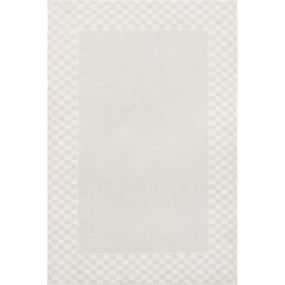 Kalina High-Low Checkered Bordered Area Rug