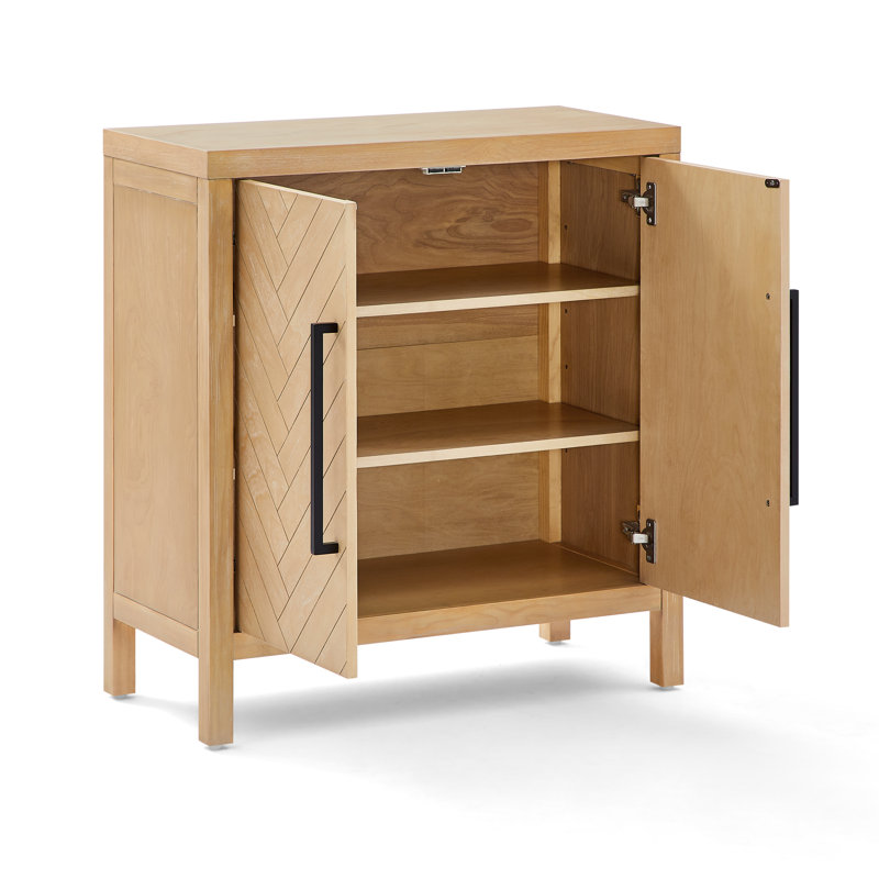Armoire d'appoint Godehart - brun foncé, Natural