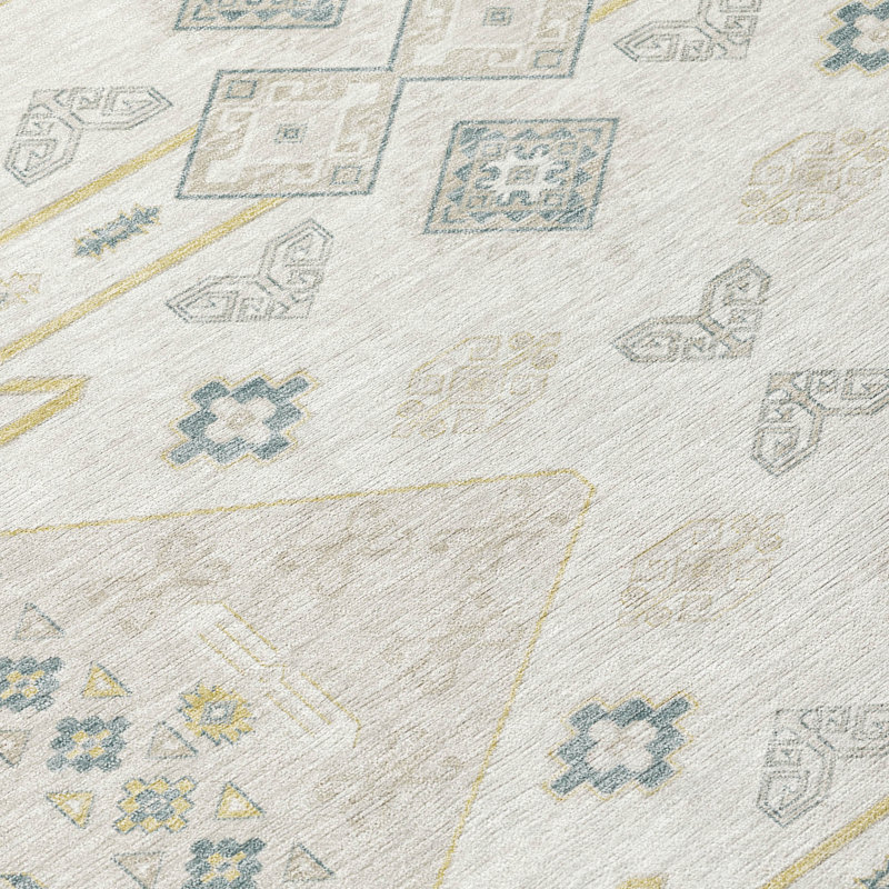 Machine Washable Indoor/Outdoor Chantille ACN2565 Global Rug, Runner 2'3" x 7'6", Beige