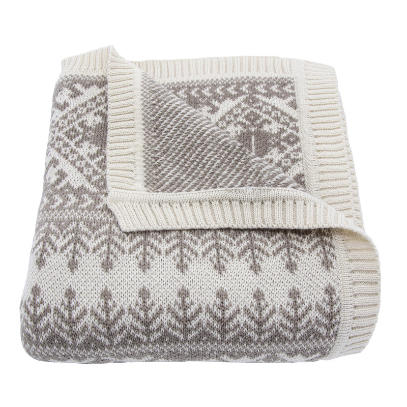 Jeté tricoté Veramae Fair Isle, Gris