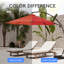 Parasol en porte-à-faux 11 pi avec inclinaison infinie, mât en aluminium, housse de protection et sac de sable Bersa-854283784-876387123