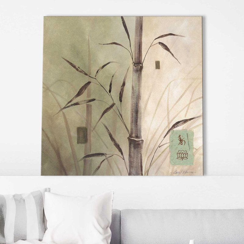 Bambou Sanctuary II (carré), Toile tendue, H 18 po x l 18 po x P 1 po