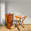 Plateaux pliants avec support de rangement, bois massif, miel, pour plusieurs occasions, table 4 et, pratique